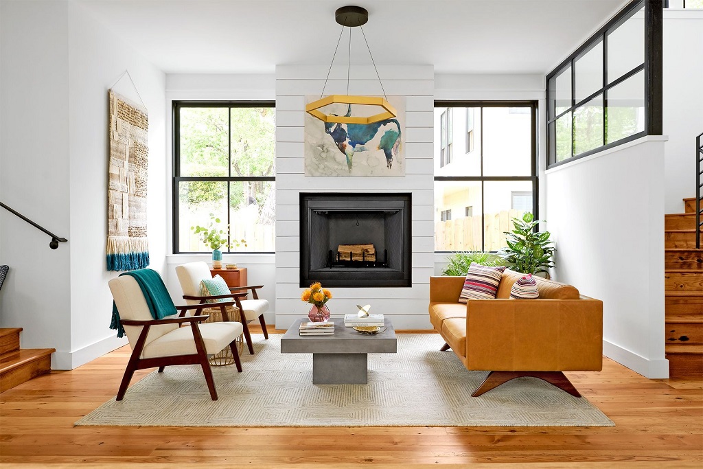 How do you arrange a living room in an open floor plan