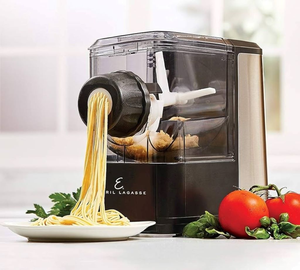 Emeril Lagasse pasta maker creating fresh homemade pasta
