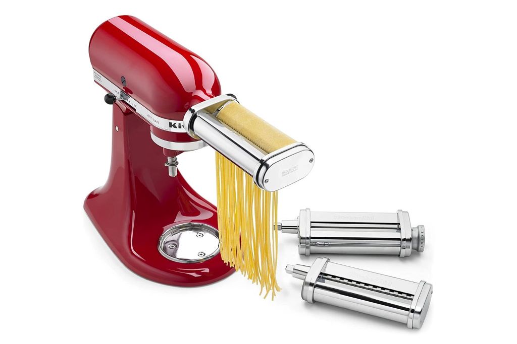 KitchenAid Gourmet Pasta Press attachment with fresh pasta