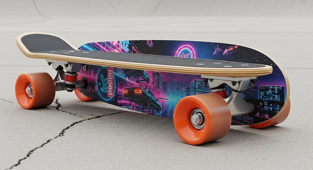 Small cruiser skateboard comparison with regular skateboard
