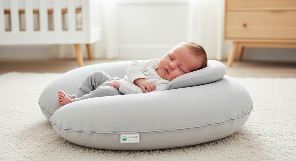 ergonomic nursing pillow elevating baby for better latch and reduced maternal back pain