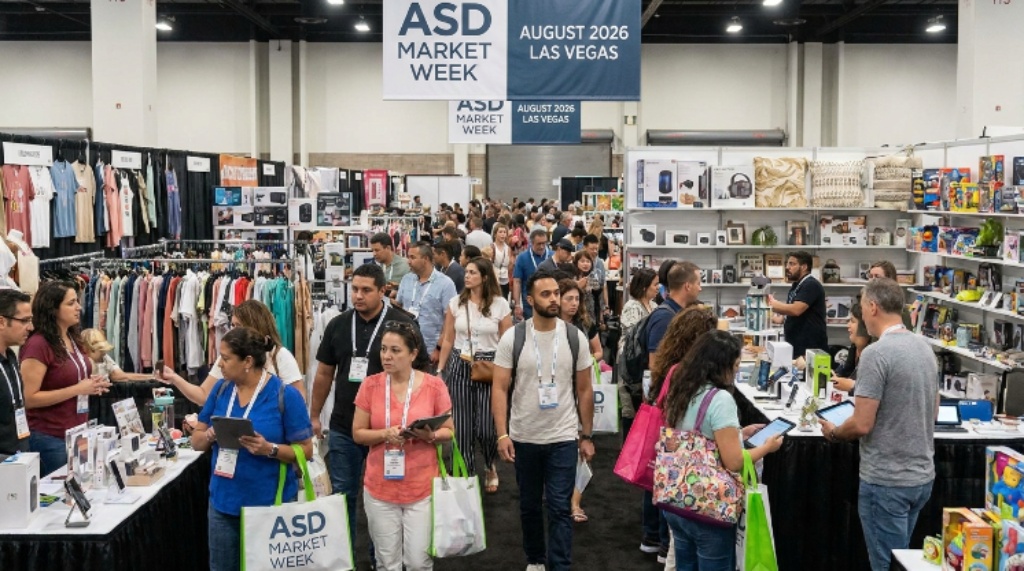 Retail buyers browsing wholesale merchandise at ASD Market Week August 2026 Las Vegas