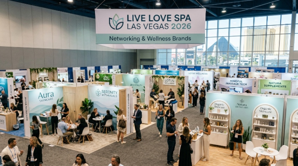 Networking and wellness brands on display at Live Love Spa Las Vegas 2026