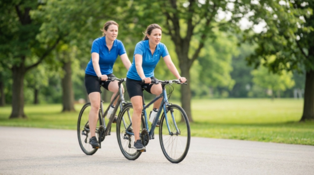 Cyclist following a structured training plan for endurance